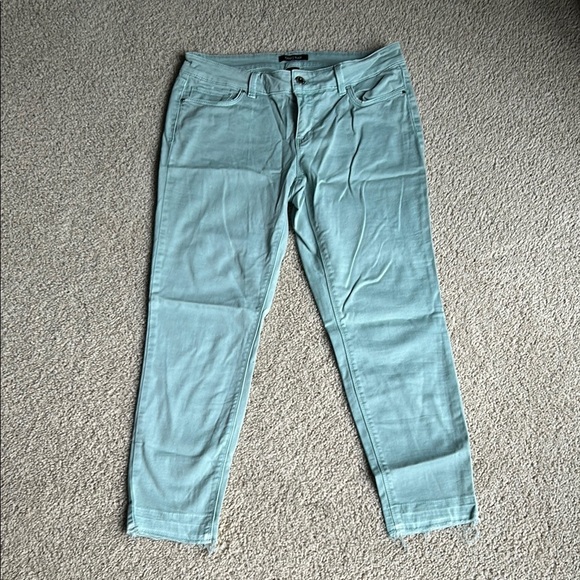 White House Black Market Denim - White House Black Market Green Cropped Ankle Jeans